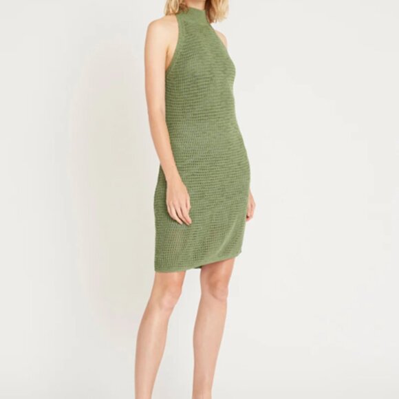 NWT ~ LUXELY "Noah" Sage Green Ribbed Halter Mini Dress ~ Size Medium ~ GAWJUS! - Picture 2 of 6